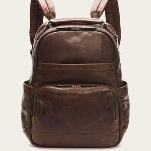 NWOT Frye Logan Leather Backpack In Slate